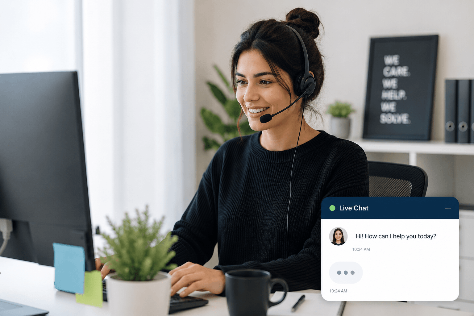 Chat support team helping customers in real time